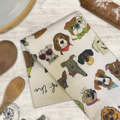 Dogs best things are furry - Tea Towel