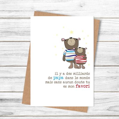 Father's Day Papa - French Greetings Card