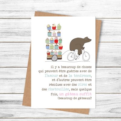 Some Things Need Cake - French Greetings Card