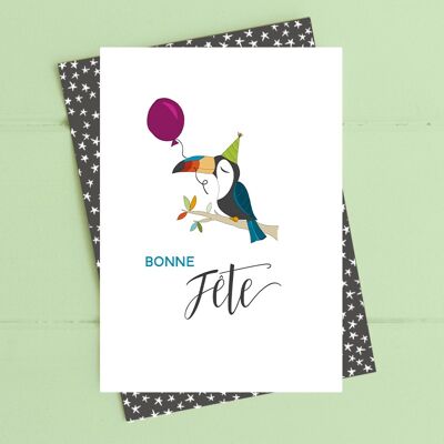 Happy Birthday Toucan (Bonne Fete) - French Greetings Card