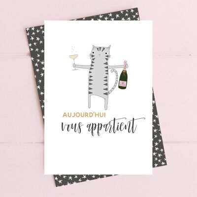 Today is all about you (aujourd'hui vous appartient) - French Greetings Card