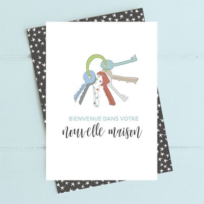 Welcome to your new home (bienvenue dans votre nouvelle maison) - French Greetings Card