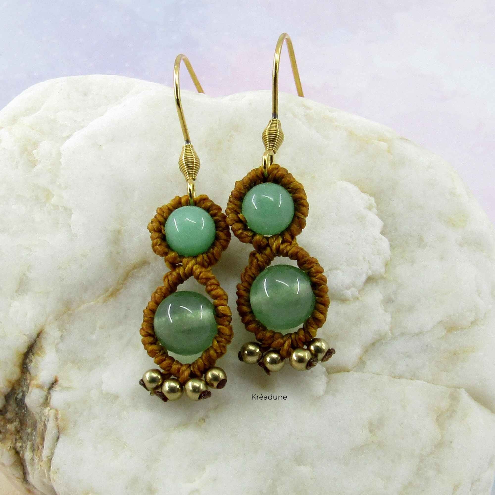 Boucles d'oreilles avec perles d'aventurine - Reva