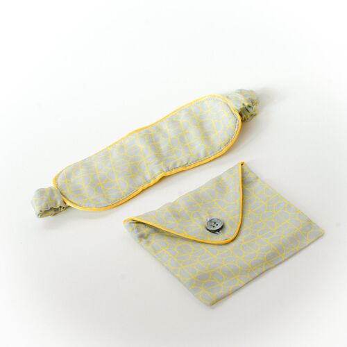 Grey-Yellow Sleep mask