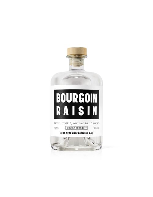 EAU-DE-VIE DE RAISIN, BOURGOIN RAISIN, DOUBLE ZÉRO 70CL 38%