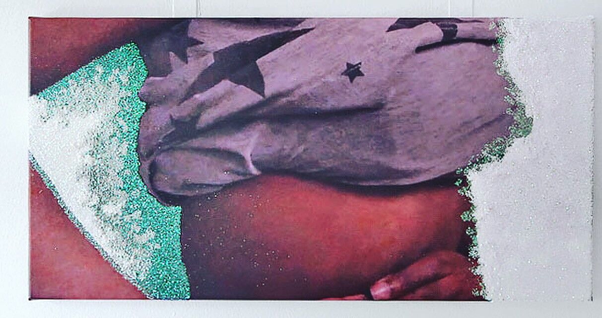 Fotografie und Handmalerei auf Keilrahmen – My Obsession With The Background (Glitter Edition)