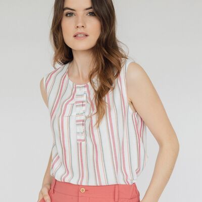 BL02 Well Magenta Stripes Blouse