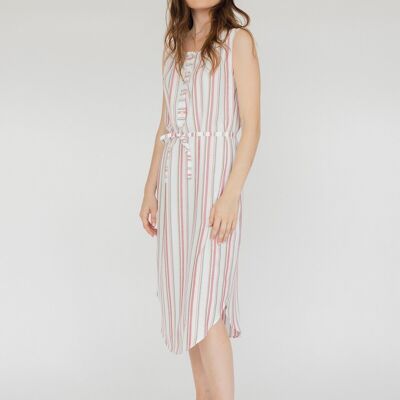 V02 Vestido Desna Magenta Stripes