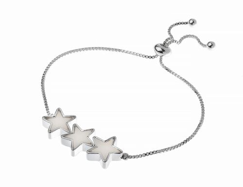 SILVER 3 STAR MOP SLIDER BRACELET