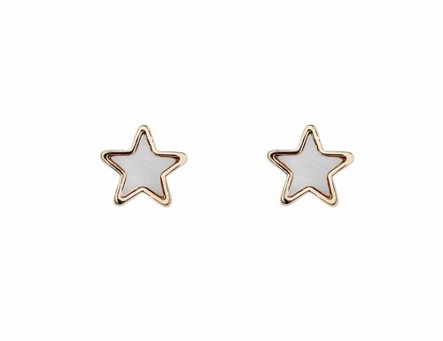 14K GOLD STAR MOP STUD EARRING