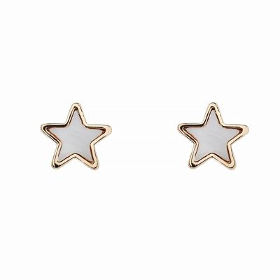 14K GOLD STAR MOP STUD EARRING