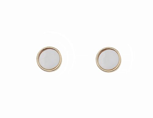 14K GOLD 3 ROUND MOP EARRING