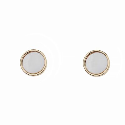 14K GOLD 3 ROUND MOP EARRING