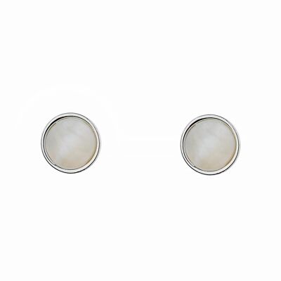 SILVER 3 ROUND MOP EARRING
