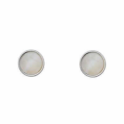 Boucles d'oreilles à tige rondes en perles d'argent Radiance