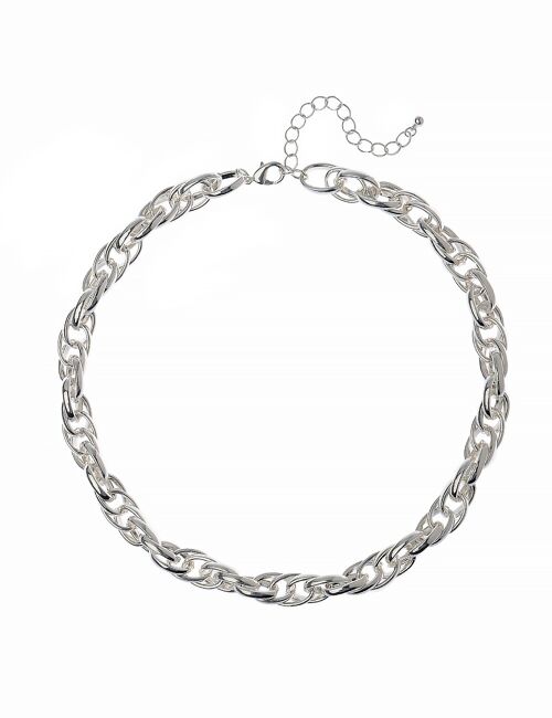 SILVER PLATE SMALL CHAIN NECKLACE