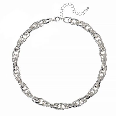 SILVER PLATE SMALL CHAIN NECKLACE