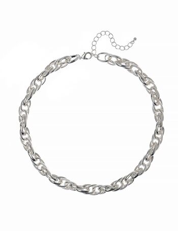 COLLIER PETITE CHAÎNE PLAQUE ARGENT