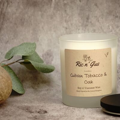 Cuban Tobacco & Oak Scented Candle - Soy and Coconut Wax