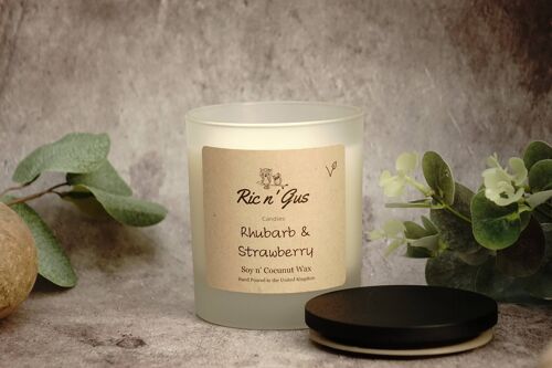 Rhubarb & Strawberry Scented Candle - Soy and Coconut Wax