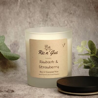 Rhubarb & Strawberry Scented Candle - Soy and Coconut Wax