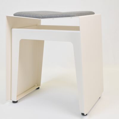 Tabouret, H01, coussin d'assise extérieur 1 pièce, blanc crème