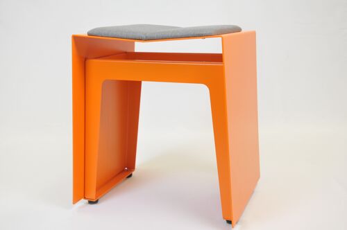 Hocker, H01, Outdoor Sitzpolster 1-teilig, Tieforange