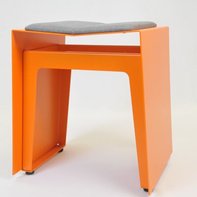 Tabouret, H01, coussin d'assise extérieur 1 pièce, orange foncé