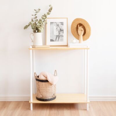 Shelving console for small halls