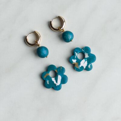 FLORA Earring Set | Turquoise Marble