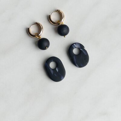 OTTO Earring Set | Dark Marble