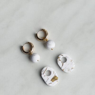 OTTO Earring Set | White Marble