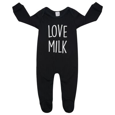Babygrow noir 'Love Milk'