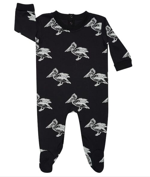 Black Pelican Print Babygrow