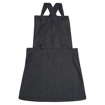 Robe chasuble en denim: noir 1