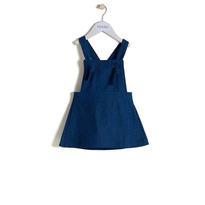 Denim Pinafore Dress: Dark Blue