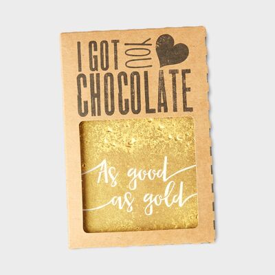 As Good As Gold Tablette de chocolat belge en or faite à la main