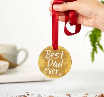 Médaille en chocolat belge d'or du meilleur papa de tous les temps 3