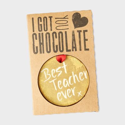 Medalla de chocolate belga de oro hecha a mano Best Teacher Ever