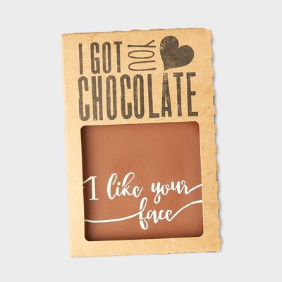 Barra de chocolate belga hecha a mano I Like Your Face