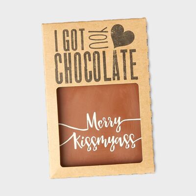Merry Kissmyass Barretta di cioccolato belga fatta a mano