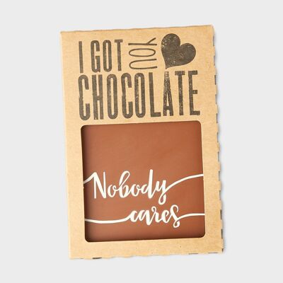 Barre de chocolat belge artisanale Nobody Cares