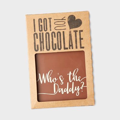 Wer ist der papa? Handgemachte belgische Schokoladentafel