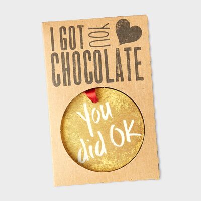 You Did OK Médaille en chocolat belge d'or faite à la main
