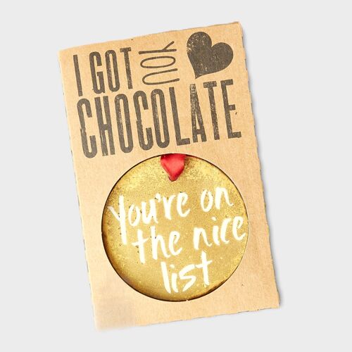 You're On The Nice List Gold Belgian Chocolate Medal