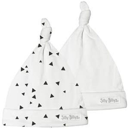 Triangles Gumnut Jersey Baby Hat 2pk