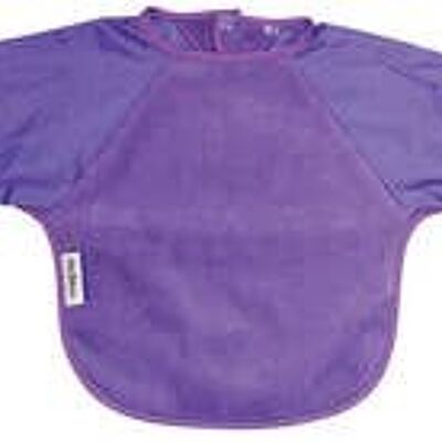 Babero de manga larga de felpa violeta