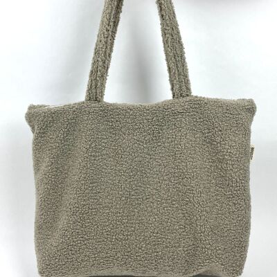 Taupe Bouclette Tote Bag