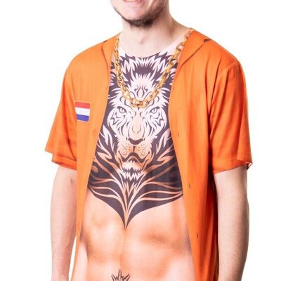 T-shirt Hollandse Leeuw Tattoo Oranje - Maat M-L