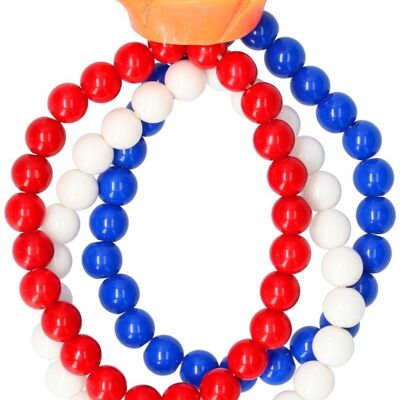 Bracelet Fleurs Rouge-Blanc-Bleu